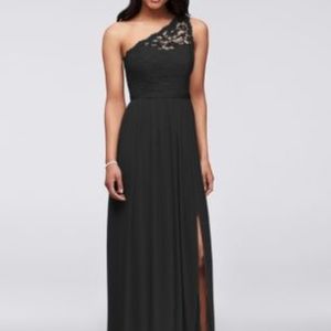 Long One Shoulder Lace Bridesmaid Dress